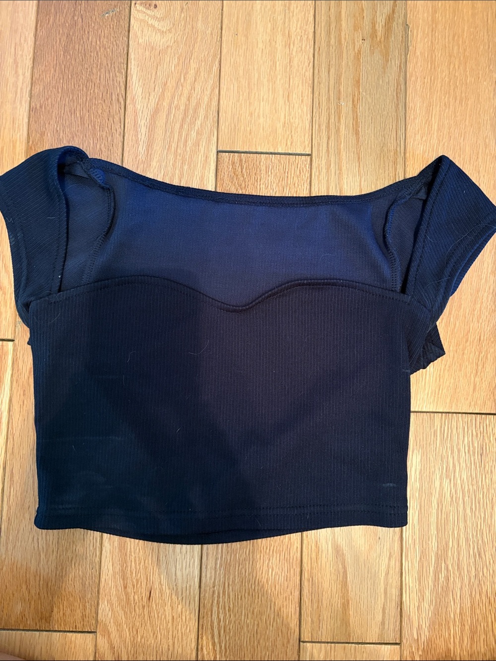 Women's Navy Blue Off-Shoulder Crop Top